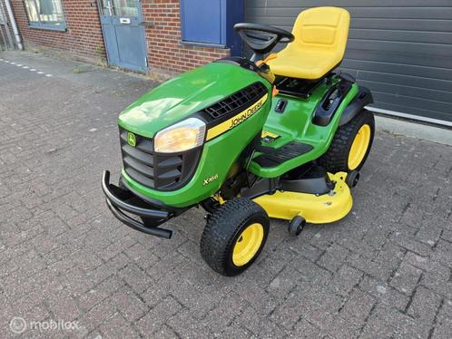 Zitmaaier john deere x166  zijlosser 2 cilinder, Tuin en Terras, Zitmaaiers, Zo goed als nieuw, Elektrische starter, Mulchfunctie