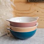 Set van 3 retro soepkommen pastel kleuren, Ophalen of Verzenden, Zo goed als nieuw, Kom(men), Nvt