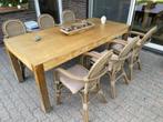 Terrastafel en -stoelen, Tuin en Terras, Ophalen, Gebruikt, Rechthoekig, Hout