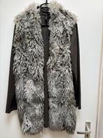 Suedine vest met bont - Maat L, Ophalen of Verzenden, Zo goed als nieuw, Maat 42/44 (L), Grijs