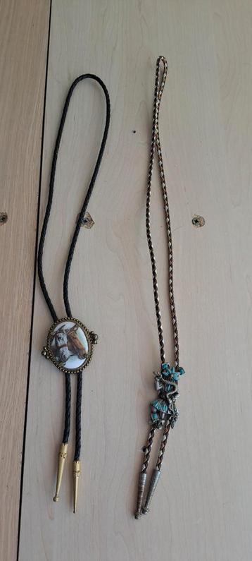 2 Cowboy Bolo ties Stropdassen - Paard & Azteeks beschikbaar voor biedingen