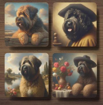 Bouvier Rembrandt stijl onderzetters met houder beschikbaar voor biedingen
