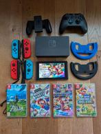 Nintendo Switch + 4 Joy-Cons + Pro controller + 4 Spellen, Ophalen of Verzenden, Zo goed als nieuw, Switch Original