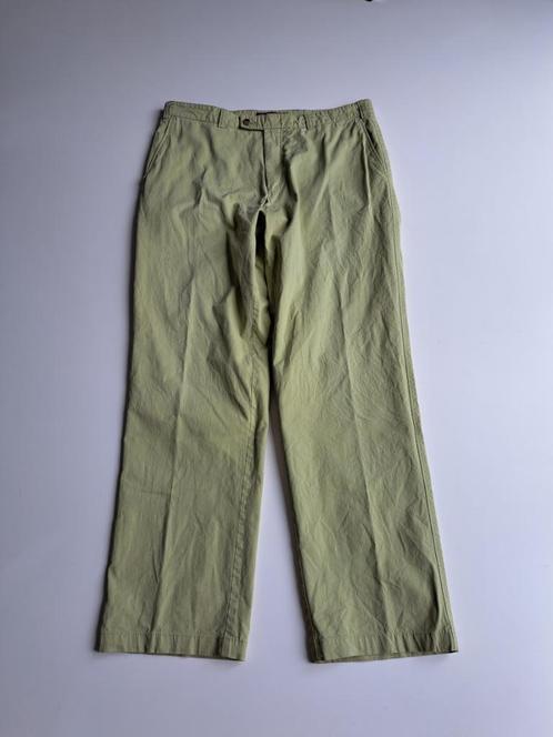 lindegroene klassieke herenbroek, katoen, 54/56, Kleding | Heren, Broeken en Pantalons, Zo goed als nieuw, Maat 52/54 (L), Groen