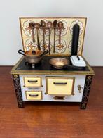 Vintage Mini keukentje Fornuis Speelgoed wit creme zwart, Verzamelen, Poppenhuizen en Toebehoren, Ophalen of Verzenden, Poppenhuis