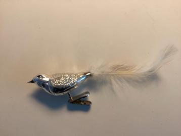 Kerst versiering vintage vogel op clip beschikbaar voor biedingen