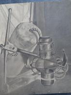 tekening stilleven van anker scheepsartikelen J. Lipjes 1915, Antiek en Kunst, Verzenden
