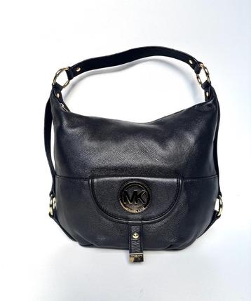 MICHAEL KORS Zwart goud logo schouder hobo tas bag  beschikbaar voor biedingen