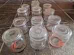 13 Inmaakglazen met rubberen ringen - in goede staat, Ophalen, Zo goed als nieuw