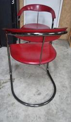 Arrben Italy design stoelen vintage leer, Ophalen, Gebruikt, Twee, Metaal