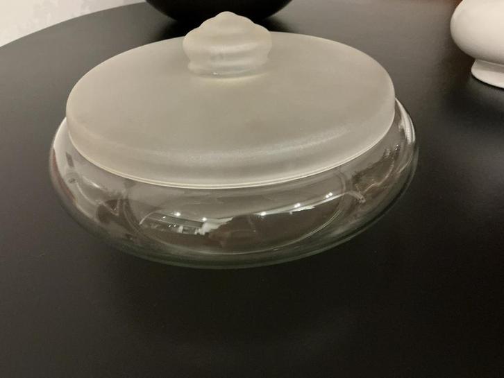 Vintage  Leerdam Jacques Boon koekdoos, Antiek en Kunst, Antiek | Glas en Kristal, Ophalen of Verzenden