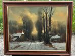 Schilderij Winterlandschap met Huizen, Ophalen
