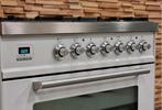 🔥Luxe Fornuis Boretti 80 cm wit & rvs 5 pits 1 oven, 60 cm of meer, 5 kookzones of meer, Vrijstaand, 90 tot 95 cm