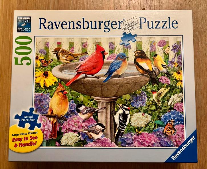 Ravensburg puzzel vogels 500XL stukjes, Hobby en Vrije tijd, Denksport en Puzzels, Zo goed als nieuw, Legpuzzel, 500 t/m 1500 stukjes