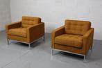 Pair of Florence Knoll lounge chairs for Knoll International, Gebruikt, Stof, Ophalen