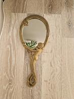 Vintage art nouveau naakte vrouw handspiegel messing, Ophalen of Verzenden