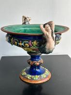 Art Nouveau grote Majolica schaal op voet Jardinière, Antiek en Kunst, Antiek | Keramiek en Aardewerk, Ophalen of Verzenden