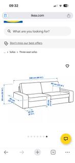 Kivik 3-zitsbank - Grijs - Gedemonteerd, Huis en Inrichting, Banken | Bankstellen, Ophalen, Driepersoons, 75 tot 100 cm, Zo goed als nieuw