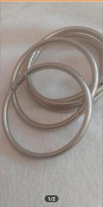 5 siliconen armbanden zilver kleurig, Sieraden, Tassen en Uiterlijk, Armbanden, Ophalen of Verzenden, Nieuw, Zilver, Kunststof of Plastic
