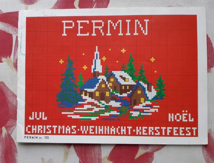 Permin Kerst kruissteek patronen boekje, Hobby en Vrije tijd, Borduren en Borduurmachines, Gebruikt, Patroon, Handborduren, Ophalen of Verzenden