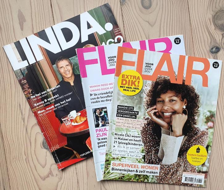 Leuk tijdschriftenpakket: Linda & 2x Flair, €6 incl verzndn, Boeken, Tijdschriften en Kranten, Zo goed als nieuw, Damesbladen