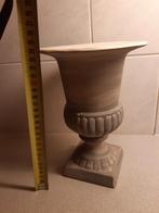 Franse Louvre vaas 23,5 cm hoog grijs/ taupe kleur., Ophalen of Verzenden