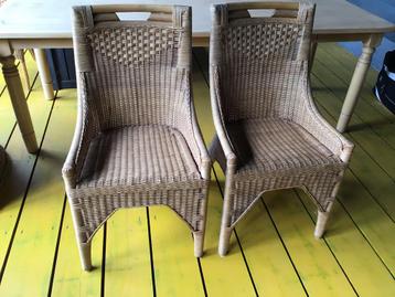 Set van twee nette rotan stoelen beschikbaar voor biedingen