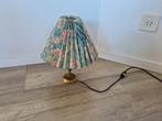 Tafellamp tafel lamp vintage retro bloemen messing kap, Minder dan 50 cm, Ophalen of Verzenden, Zo goed als nieuw