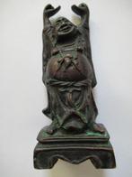 BRONZEN BOEDDHA Beeld hoog 14 cm Vrolijk oud € 75, Antiek en Kunst, Antiek | Koper en Brons, Ophalen of Verzenden, Brons