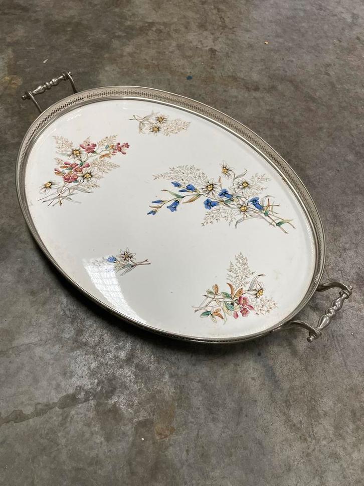 Antiek Frans Porseleinen Dienblad, Antiek en Kunst, Antiek | Schalen, Ophalen