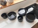 Zwart servies set – borden & schaaltjes (16-delig), Ophalen, Keramiek, Zo goed als nieuw, Bord(en)