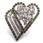 Prachtige vintage strassbroche, Verzenden, Zo goed als nieuw, Zilver, Overige materialen