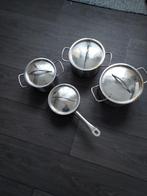 Pannenset, Huis en Inrichting, Ophalen, Zo goed als nieuw, Rvs, Pannenset