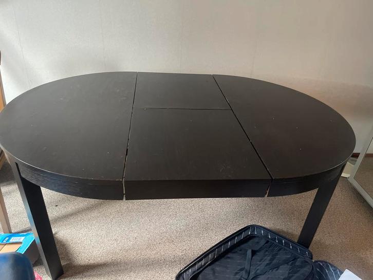 Ovale uitschuifbare eettafel bjursta ikea, Huis en Inrichting, Tafels | Eettafels, Gebruikt, 50 tot 100 cm, 100 tot 150 cm, Vier personen