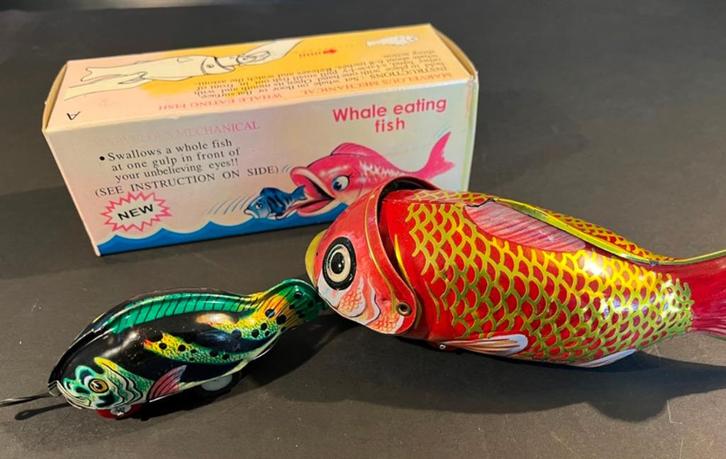 Blikken visetende walvis, Verzamelen, Poppetjes en Figuurtjes, Zo goed als nieuw, Ophalen of Verzenden