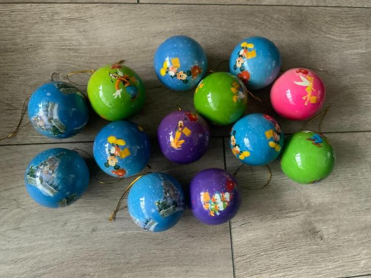 13 Disney Kerstballen Donald Mickey goofy Tinkerbell etc, Verzamelen, Disney, Zo goed als nieuw, Beeldje of Figuurtje, Overige figuren