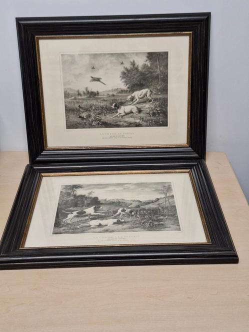 Jachthonden kunstafdrukken, Antiek en Kunst, Kunst | Etsen en Gravures, Ophalen of Verzenden