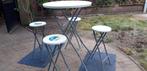 Set van 1 statafel en 4 krukken naar keuze met wit of zwart, Ophalen, Zo goed als nieuw