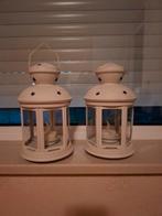 2 Ikea lantaarntjes WIT, Huis en Inrichting, Woonaccessoires | Kandelaars en Kaarsen, Wit, Ophalen of Verzenden, Zo goed als nieuw