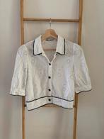 Zwart/wit kanten blousje met korte mouw Zara, Ophalen of Verzenden, Zo goed als nieuw, Maat 34 (XS) of kleiner, Wit
