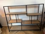Vakkenkast zwart metaal met hout, 120x95x33, Huis en Inrichting, Ophalen, Zo goed als nieuw, 25 tot 50 cm, Minder dan 150 cm