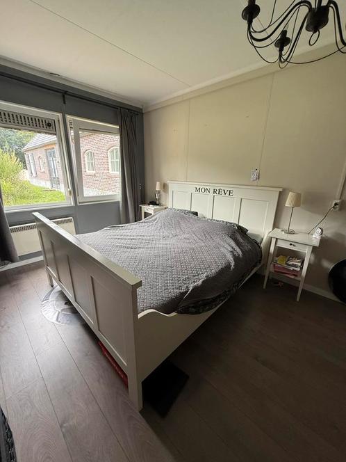 Wit ledikant (180x210cm), Huis en Inrichting, Slaapkamer | Bedden, Gebruikt, Tweepersoons, 180 cm, 210 cm, Hout, Wit, Ophalen