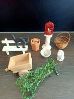 Poppenhuis spullen, bankje, kar, mand, kooi, schaal, Ophalen of Verzenden, Gebruikt, Poppenhuis