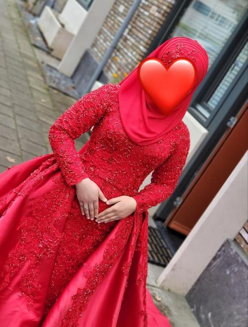 Hennajurk met afneembare rok en verborgen sluiting, Kleding | Dames, Gelegenheidskleding, Zo goed als nieuw, Overige typen, Rood