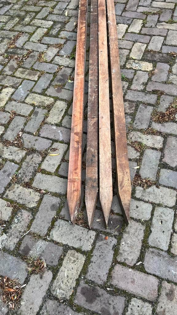 Azobe tuinpalen, hardhouten palen 70x70x2500, Tuin en Terras, Palen, Balken en Planken, Zo goed als nieuw, Palen, 250 cm of meer