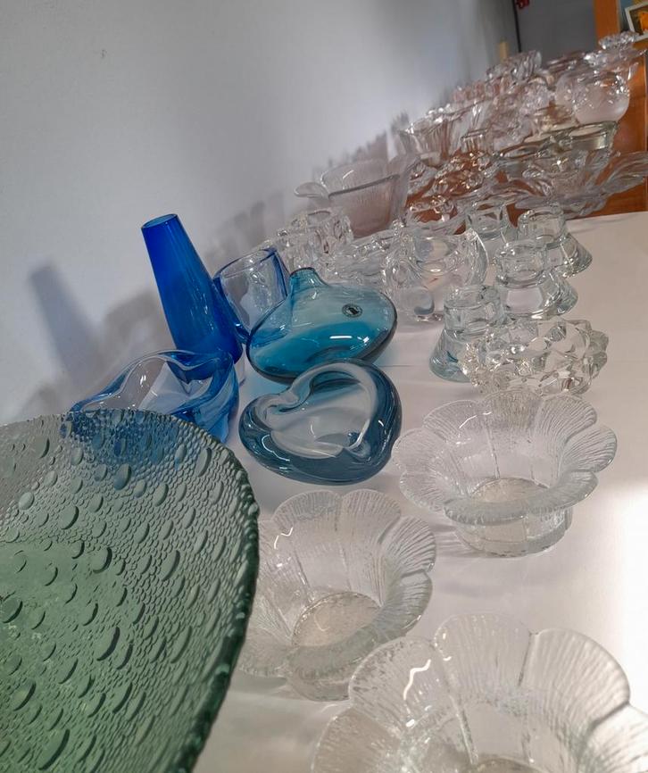 Grote partij glas - 59 st holmegaard iitalla orrefors kosta, Antiek en Kunst, Antiek | Glas en Kristal, Ophalen