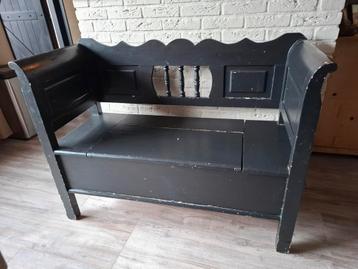 Klepbank - Zwart - Hout - 125 cm beschikbaar voor biedingen
