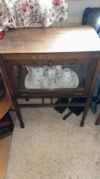 Antiek Theekastje met Glasdeur, Huis en Inrichting, Kasten | Dressoirs, Ophalen