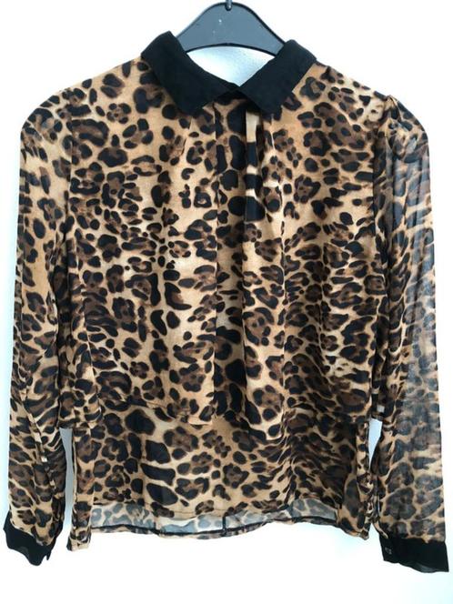 Luipaard blouse / tuniek – lange mouwen – maat 38, Kleding | Dames, Blouses en Tunieken, Zo goed als nieuw, Maat 38/40 (M), Bruin