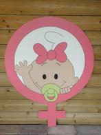 babybordverhuur westervoort, meisje symbool geboorteborden, Ophalen, Nieuw, Geboortebord